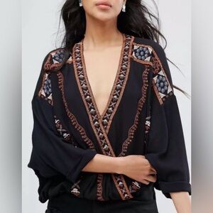 Free People Crescent Moon Top, Size L